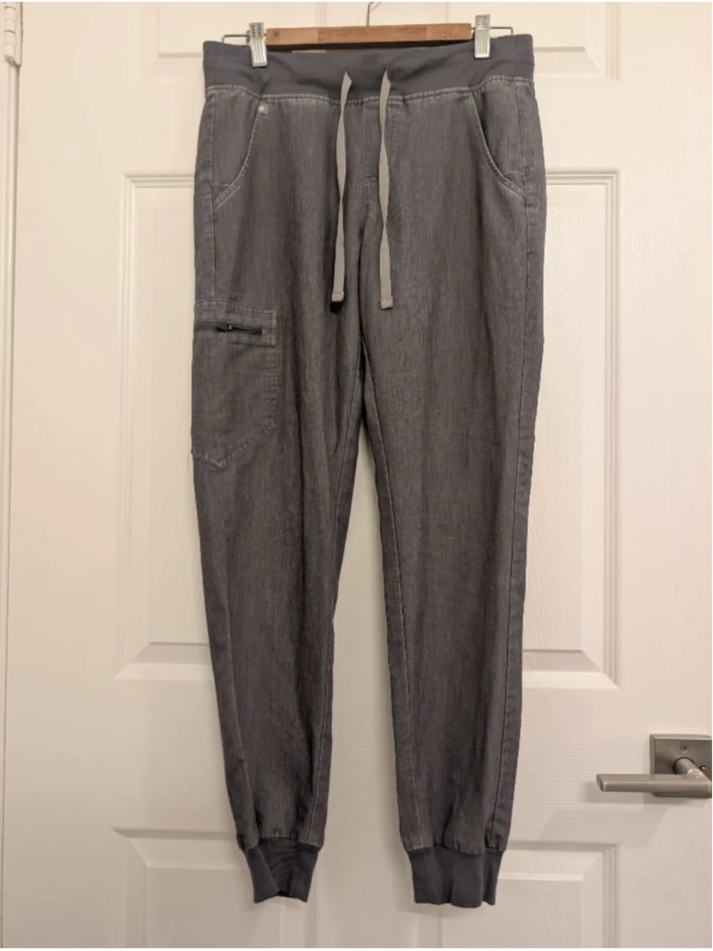 Women's FIGS High Waisted Zamora Jogger Scrub Pants Heathered Denim size small